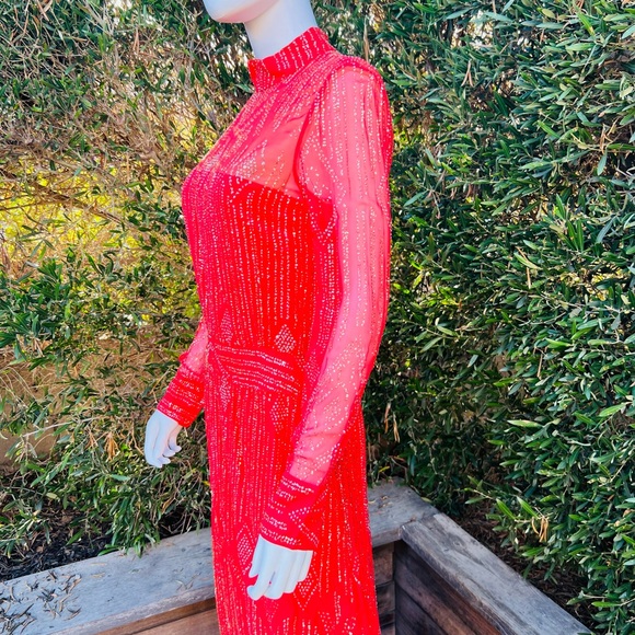 Malcom Starr Red Embellished Gown - Picture 3 of 10